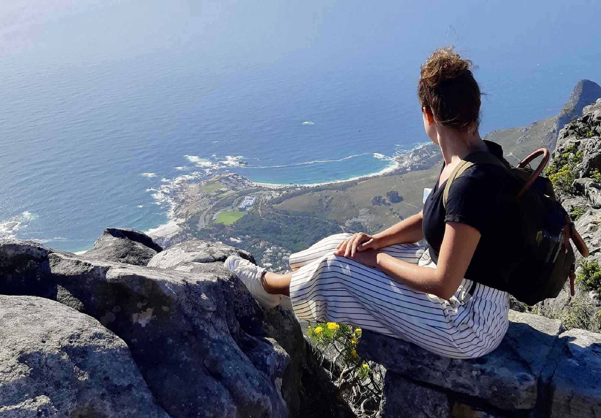 Zuid-afrika, beklimming van de Tafelberg bij Kaapstad