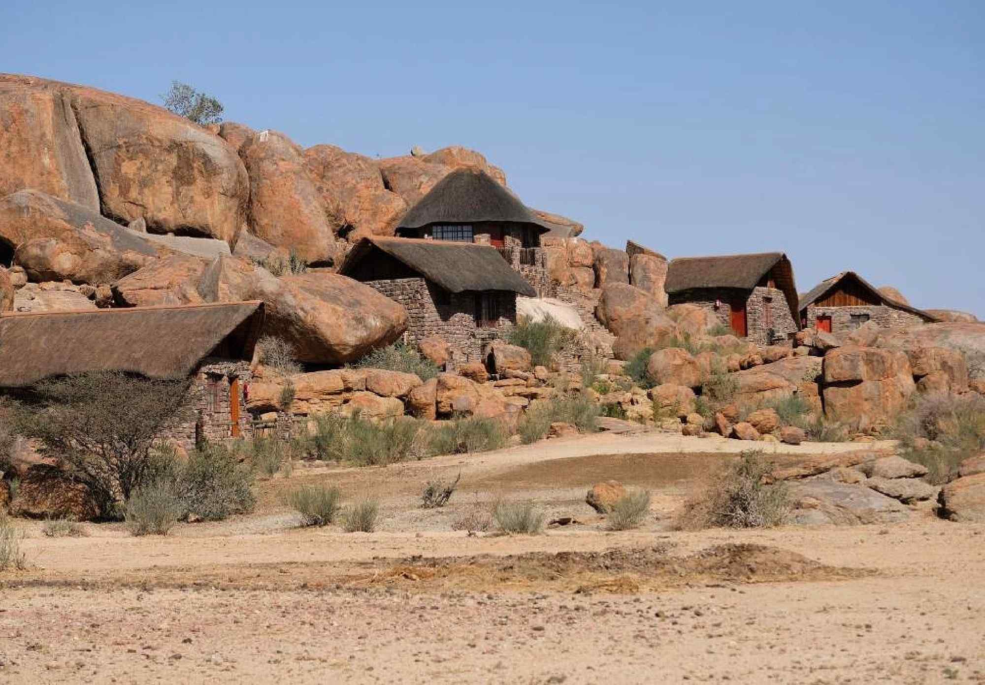 De chalets van de Fish River Canyon Lodge