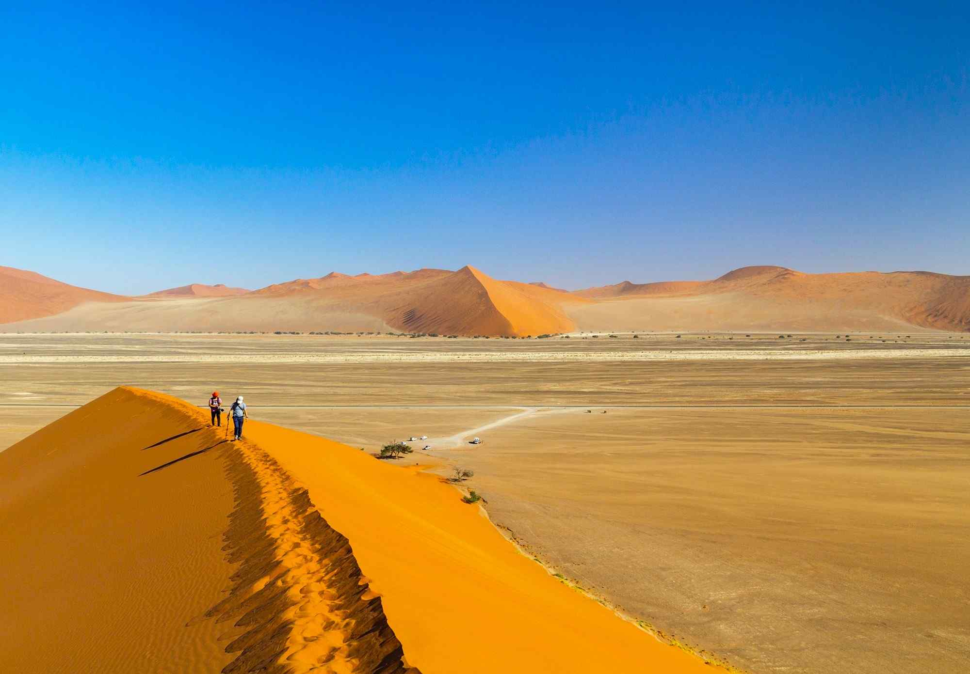 rode zandduinen in Sossusvlei, Namibie