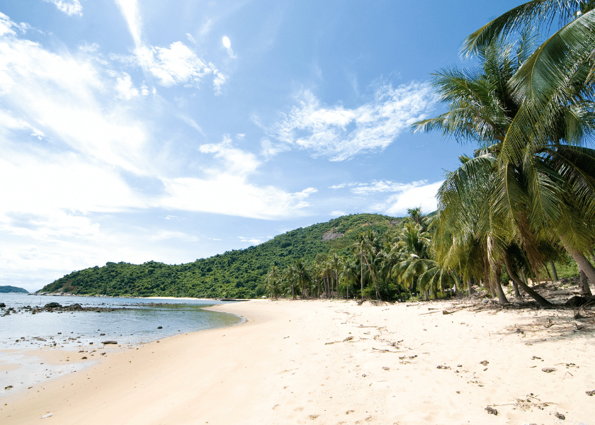 het strand van Cham eiland